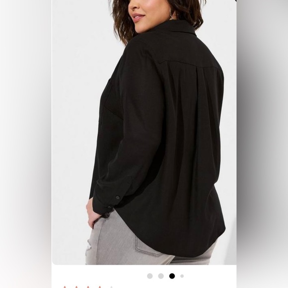 Torrid Madison Linen Button Up Long Sleeve Shirt Size 4X - Picture 4 of 4